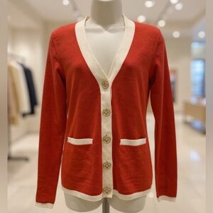 Tory Burch Red Merino Wool Button Cardigan Women’s Small
